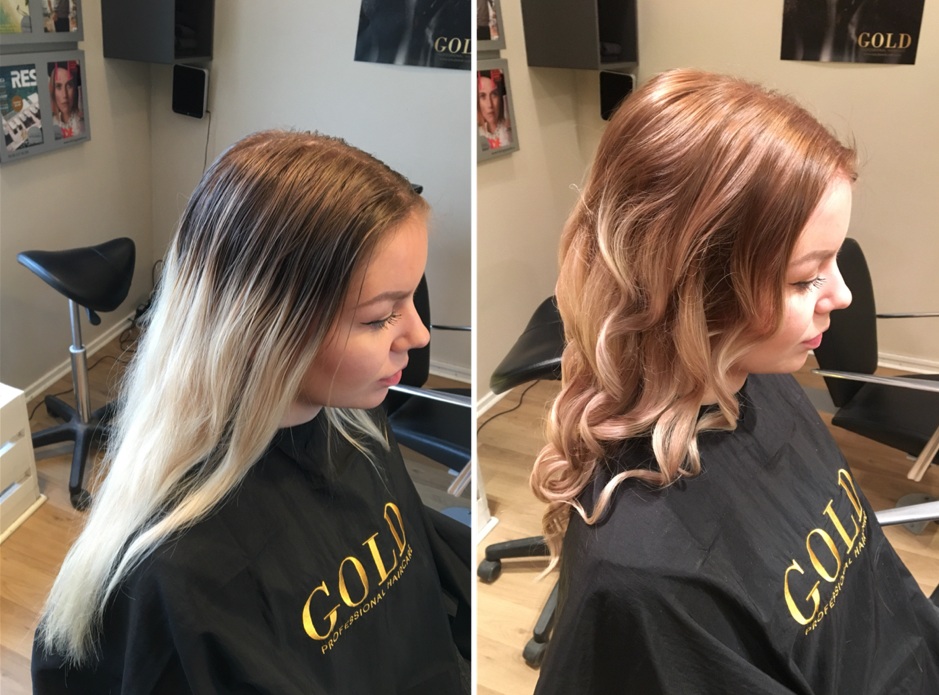 Före- och efterbild frisör Sollentuna